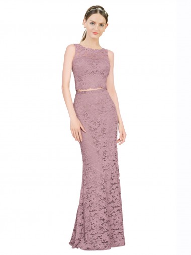 Wholesale Sleeveless Crop Top High Neck Mermaid Lace Prom Dress UK