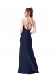 Wholesale High Neck Satin Prom Dress with Strappy Back UK