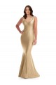 Wholesale Shirred Shoulder Silky Satin Mermaid Prom Dress UK