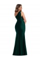 Wholesale Cascading Bow One Shoulder Silky Satin Mermaid Prom Dress with Front Slit UK