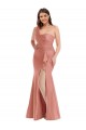 Wholesale Cascade Ruffle One Shoulder Bustier Silky Satin Mermaid Prom Dress UK