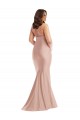 Wholesale Criss Cross Halter Open Back Silky Satin Mermaid Prom Dress UK