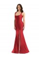 Wholesale Square Neck Silky Satin Mermaid Prom Dress with Side Slit UK