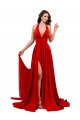 Wholesale High Slit A-Line Halter Long Spandex Prom Dress Open Back UK