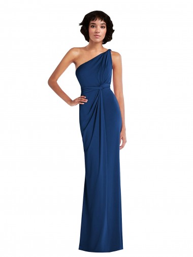 Wholesale Grecian Inspired One Shoulder Twist Draped Maxi Spandex Prom Dress UK