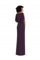 Wholesale Faux Wrap Split Sleeves Maxi Spandex Prom Dress with Cascade Skirt UK