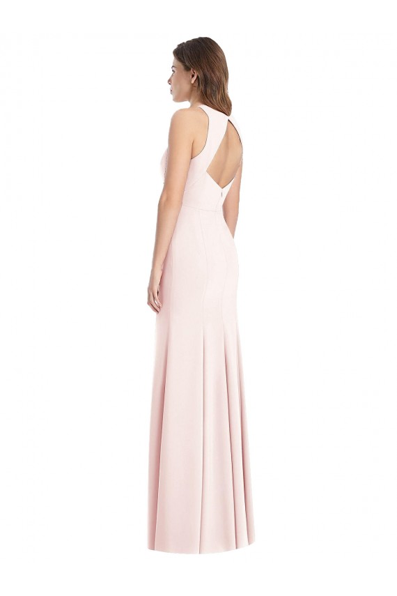 Wholesale Diamond Cutout Back Trumpet Prom Dress with Front Slit UK