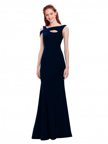 Wholesale Sleeveless Crepe Mermaid Prom Dress with Side Slit UK