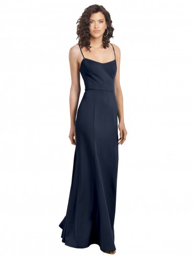 Wholesale Fit and Flare Scoop Neck Long Sleeveless Stretch Crepe Prom Dress UK