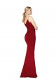 Wholesale Spaghetti Straps V-Neck Long Crepe Dress with High Slit UK