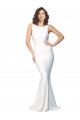 Wholesale High Neck Low V-Back Long Crepe Prom Dress UK