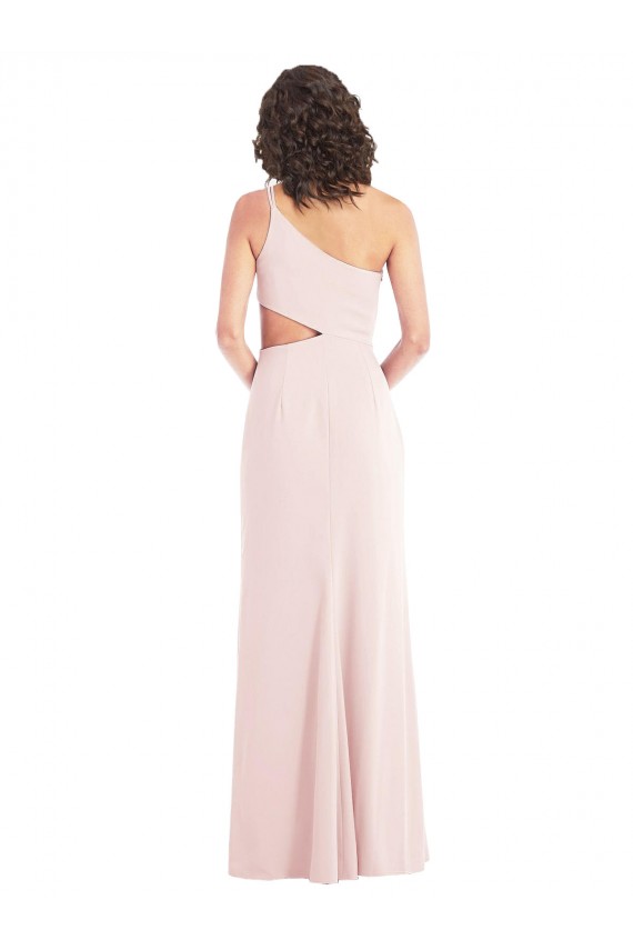 Wholesale Flirty One Shoulder Midriff Cutout Maxi Crepe Prom Dress UK