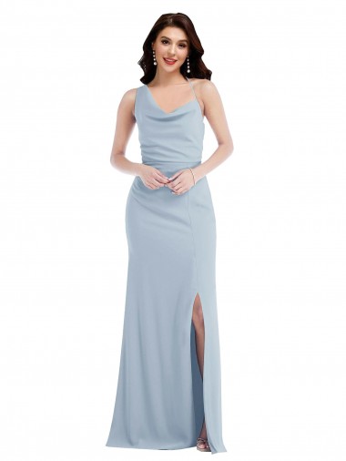 Wholesale One Shoulder Draped Cowl Neck Maxi Prom Dress UK