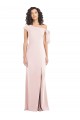 Wholesale Off the Shoulder Tie Detail Trumpet Crepe Prom Dress with Front Slit UK