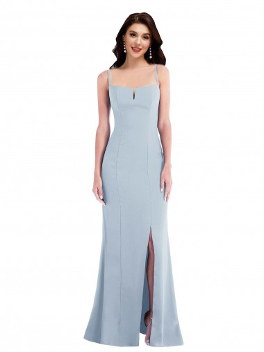 Wholesale Flattering Trumpet Maxi Crepe Prom Dress with Front Slit UK