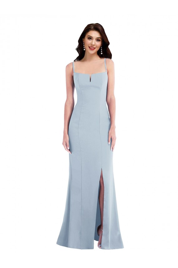 Wholesale Flattering Trumpet Maxi Crepe Prom Dress with Front Slit UK