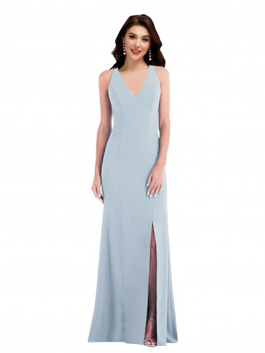 Wholesale Criss Cross Cutout Back Maxi Prom Dress with Front Slit UK