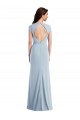 Wholesale Cap Sleeve Open Back Trumpet Crepe Prom Dress with Front Slit UK