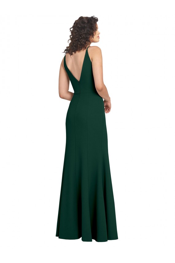 Wholesale Form Fitting Stretch Crepe A-Line Prom Dress UK