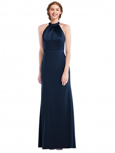 Wholesale High Neck Open Back Long Maxi Prom Dress UK