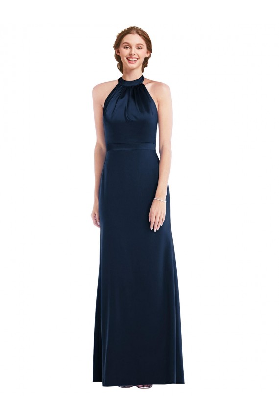 Wholesale High Neck Open Back Long Maxi Prom Dress UK