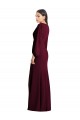 Wholesale Long Puff Sleeve V-Neck Trumpet Maxi Prom Dress UK