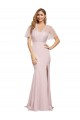 Wholesale Crepe Long Sweetheart Neckline Prom Dress with Tulle Overlay Shoulders UK