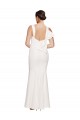 Wholesale Full Length Square Neck Crepe Prom Dress with Asymmetrical Straps and Bow Back UK