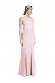 Wholesale Square Neck Criss Cross Open Back Slim Crepe Prom Dress with Spaghetti Straps UK