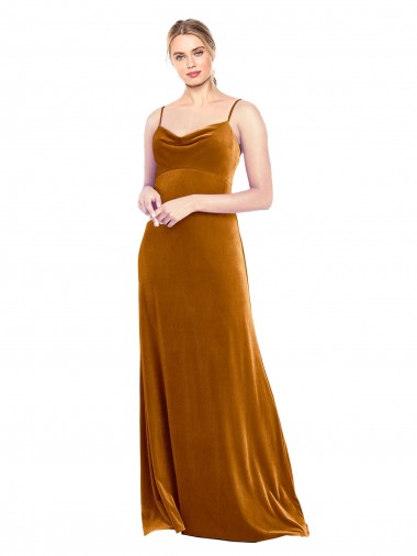 Wholesale Long Velvet Cowl Neck Slip Prom Dress UK