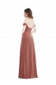 Wholesale Off the Shoulder Flounce Sleeve Velvet Maxi Prom Dress & Pockets UK