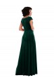 Wholesale Cowl Neck Cap Sleeve Velvet Maxi Prom Dress with Pockets UK