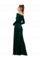 Wholesale Off the Shoulder Long Sleeves Stretch Velvet Prom Dress UK