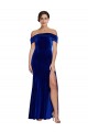 Wholesale Full Length Long Velvet Prom Dress with Side Split UK